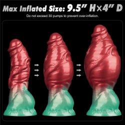 LOVETOY Dual Density Inflatable Dildo Ø 4,5 cm x 19 cm Rot/Grün