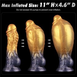LOVETOY Dual Density Inflatable Dildo Ø 5 cm x 20,3 cm Gold/Schwarz