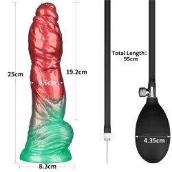 LOVETOY Dual Density Inflatable Dildo Ø 5,6 cm x 25 cm Rot/Grün