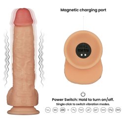 LOVETOY Ingen Strap-On Set mit vibrierendem Dildo 24 cm L - 2XL Beige