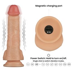 LOVETOY Ingen Strap-On Set mit vibrierendem Dildo 20 cm  L - 2XL Beige