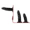 EASY TOYS Triple Dildo Strap-On Harness Schwarz/Rot