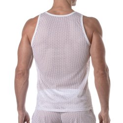 TOF See Through Mesh Tank Top Weiss