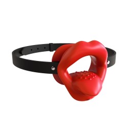 KIOTOS BDSM Vibrating Mouth Gag Silicone Lips & Tongue