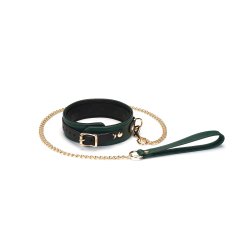 LIEBE SEELE Mossy Chic Lederhalsband mit Leine...