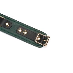 LIEBE SEELE Mossy Chic Lederhalsband mit Leine Grün/Schwarz/Gold