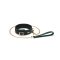 LIEBE SEELE Mossy Chic Lederhalsband mit Leine Grün/Schwarz/Gold