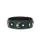 LIEBE SEELE Mossy Chic Lederhalsband mit Leine Grün/Schwarz/Gold