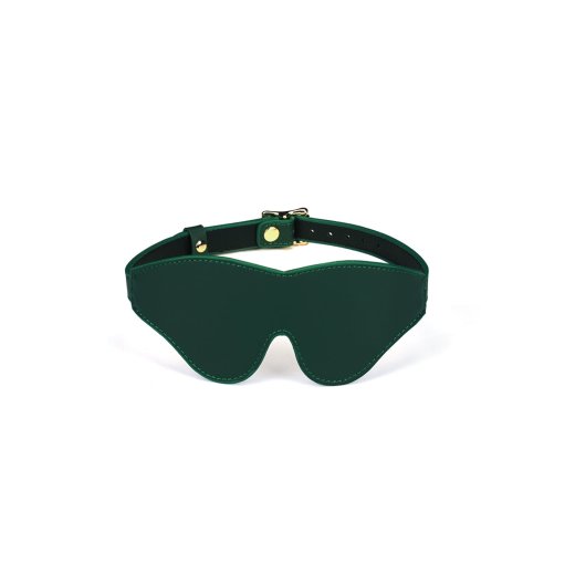 LIEBE SEELE Mossy Chic Leder-Augenbinde Grün/Schwarz/Gold