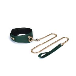 LIEBE SEELE Mossy Chic Lederhalsband mit Leine &...
