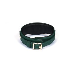 LIEBE SEELE Mossy Chic Lederhalsband mit Leine & Schloss Grün/Schwarz/Gold