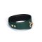 LIEBE SEELE Mossy Chic Lederhalsband mit Leine & Schloss Grün/Schwarz/Gold