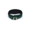 LIEBE SEELE Mossy Chic Lederhalsband mit Leine & Schloss Grün/Schwarz/Gold