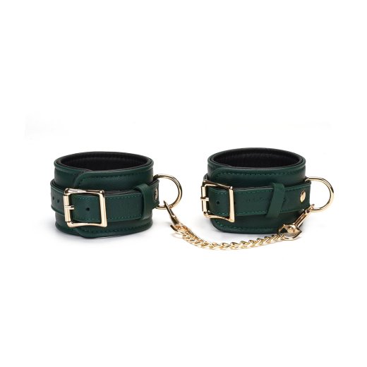 LIEBE SEELE Mossy Chic Leder-Handfesseln Grün/Schwarz/Gold