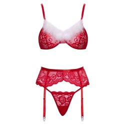 COTTELLI LINGERIE X-Mas Straps-Set 3-teilig Rot/Weiss