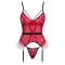 COTTELLI LINGERIE X-Mas Dessous-Set 2-teilig Rot/Weiss Small/Medium