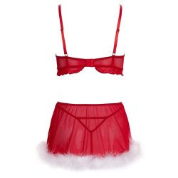 COTTELLI LINGERIE X-Mas Dessous-Set 3-teilig Rot/Weiss