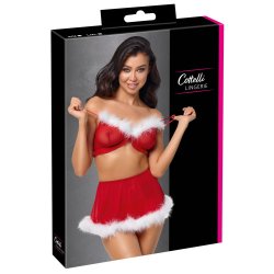 COTTELLI LINGERIE X-Mas Dessous-Set 3-teilig Rot/Weiss