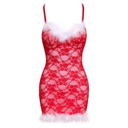 COTTELLI LINGERIE Negligé X-Mas Rot/Weiss