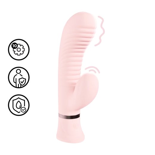 LOVELINE Mystique Ribbed Rabbit Vibrator Rosé