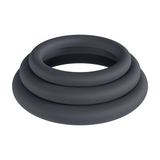 LEVELZ Classic Silicone Cockring 3er-Set XS/S/M Schwarz