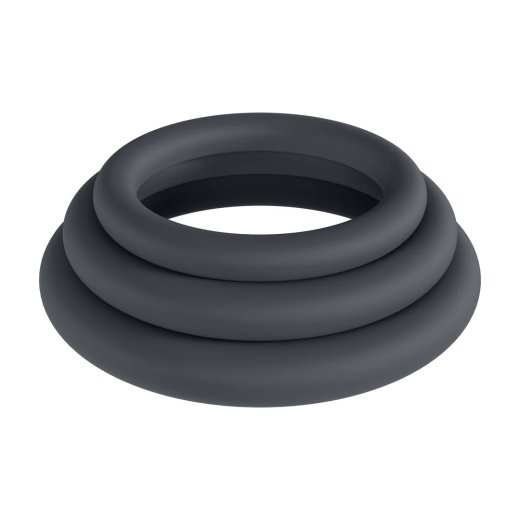 LEVELZ Classic Silicone Cockring 3er-Set L/XL/XXL Schwarz