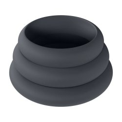 LEVELZ Wide O Silicone Cockring 3er-Set S/M/L Schwarz