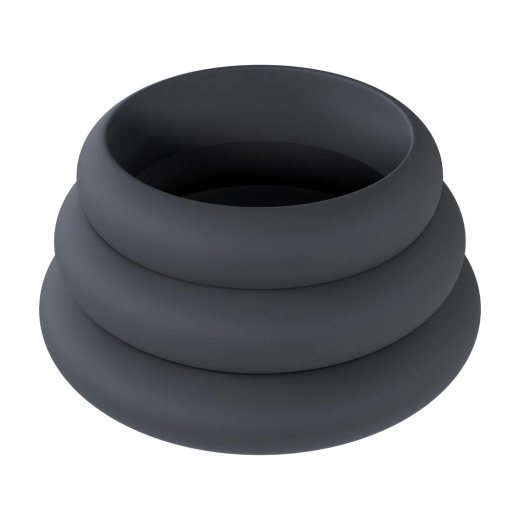 LEVELZ Wide O Silicone Cockring 3er-Set L/XL/XXL Schwarz