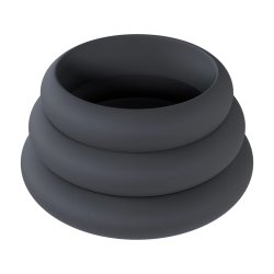 LEVELZ Wide O Silicone Cockring 3er-Set L/XL/XXL Schwarz