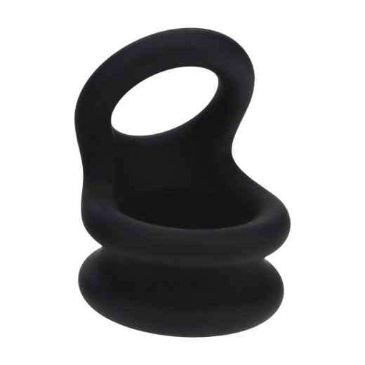LEVELZ Wide Double O Silicone Cockring Medium Schwarz
