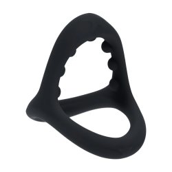 LEVELZ Soft Bead Grip Silicone Cock & Ball Ring Schwarz