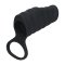 LEVELZ Vibrating Ribbed Silicone Cock Sleeve & Ball Ring Schwarz