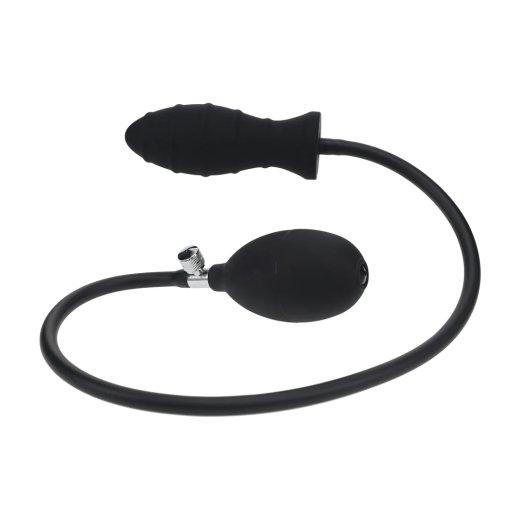 LEVELZ Ribbed Inflatable Silicone Anal-Plug Schwarz