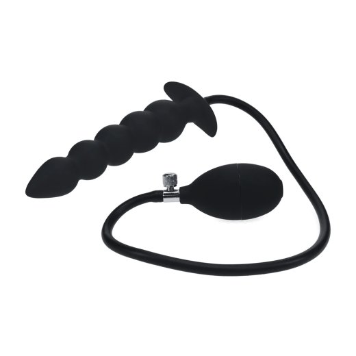LEVELZ Beaded Inflatable Silicone Anal-Plug Schwarz
