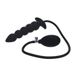LEVELZ Beaded Inflatable Silicone Anal-Plug Schwarz