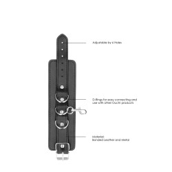OUCH Hand- & Fussfessel-Set aus Leder Schwarz