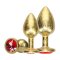 OUCH Milan Collection Analplug 3er-Set aus Aluminium Gold/Rot