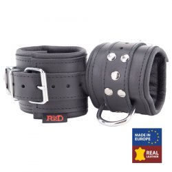 THE RED Gepolsterte Handfesseln aus Leder Schwarz