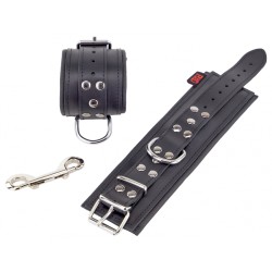 THE RED Gepolsterte Handfesseln aus Leder Schwarz