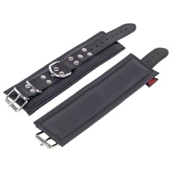 THE RED Gepolsterte Handfesseln aus Leder Schwarz