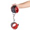 THE RED Gepolsterte Handfesseln aus Leder Schwarz/Rot