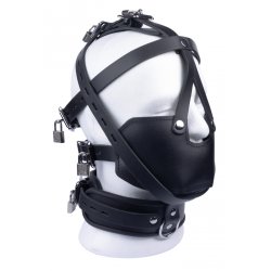 THE RED Kopfmaske aus hochwertigem Leder Schwarz