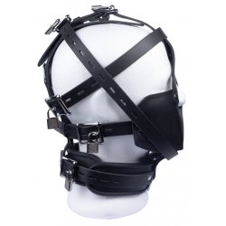 THE RED Kopfmaske aus hochwertigem Leder Schwarz