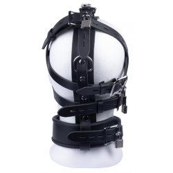 THE RED Kopfmaske aus hochwertigem Leder Schwarz