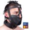 THE RED Kopfmaske aus hochwertigem Leder Schwarz