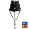THE RED Hodenfallschirm aus Leder mit Ketten & Karabiner Schwarz