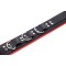THE RED Gepolstertes Lederhalsband mit 3 D-Ringen Schwarz/Rot