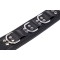 THE RED Gepolstertes Lederhalsband mit 3 D-Ringen Schwarz
