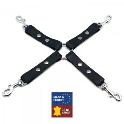 THE RED BDSM Hog Tie mit Karabinern Schwarz
