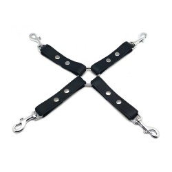 THE RED BDSM Hog Tie mit Karabinern Schwarz